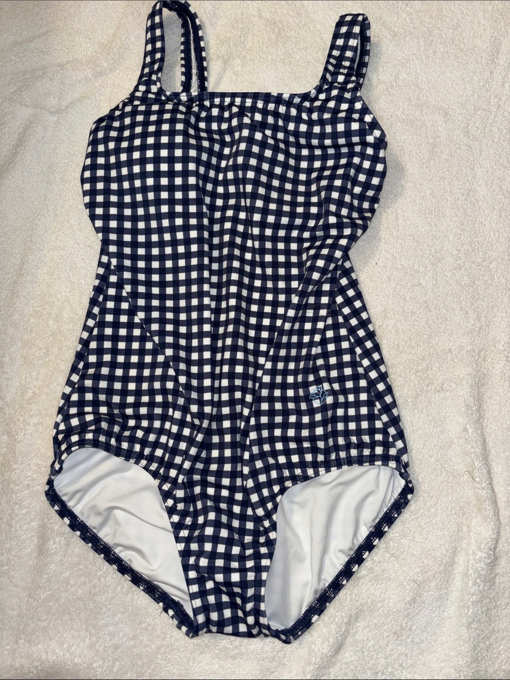 Navy & White Gingham One-Piece Swimsuit